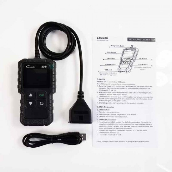 LAUNCH X431 CR3001 OBD2/EOBD Code Reader Scanner Automotive Diagnostic Tools pk KW310/ELM327/iCar2 LAUNCH X431 CR3001 OBD2/EOBD Code Reader Scanner Automotive Diagnostic Tools pk KW310/ELM327/iCar2
