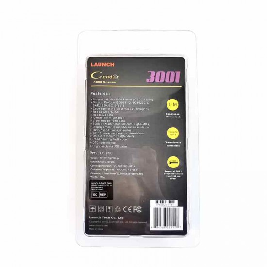 LAUNCH X431 CR3001 OBD2/EOBD Code Reader Scanner Automotive Diagnostic Tools pk KW310/ELM327/iCar2 LAUNCH X431 CR3001 OBD2/EOBD Code Reader Scanner Automotive Diagnostic Tools pk KW310/ELM327/iCar2
