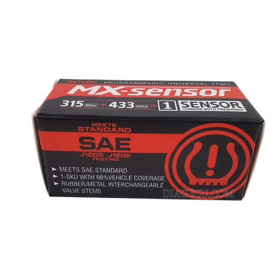 Autel MX-Sensor 315/433MHz 2 in 1 Universal Programmable TPMS Sensor MaxiTPMS Tire Pressure Monitor Tester (Rubber）