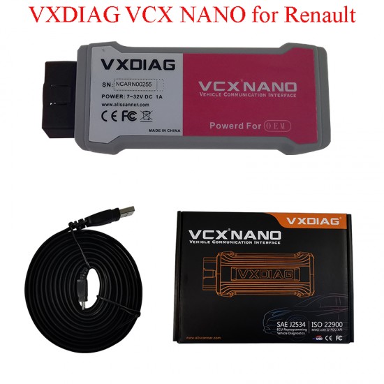 VXDIAG VCX NANO for Renault USB All System Diagnostic Scanner ECU Coding Programming Code Reader VXDIAG VCX NANO for Renault USB All System Diagnostic Scanner ECU Coding Programming Code Reader