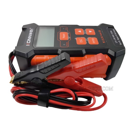 Konnwei KW520 12V 10A&24V 5A Automatic Car Truck Battery Tester Charger Lead Acid Car Battery Pulse Repair Tool AGM Gel Lithium 3 in 1 Diagnostic Scanner 100-2000CCA Battery Tester