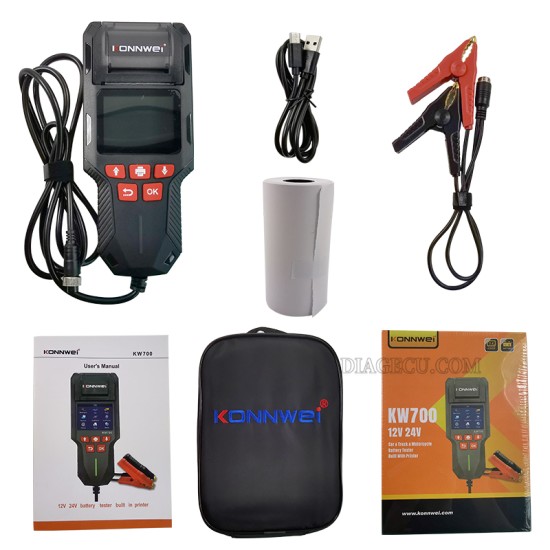 Konnwei KW700 12/24v Battery Tester with printer 10-2000CCA Car Battery Tester Motorcycle Cranking Charging Circut Tester Battery Analyzer Konnwei KW700 12/24v Battery Tester with printer 10-2000CCA Car Battery Tester Motorcycle Cranking Charging Circut Tester Battery Analyzer