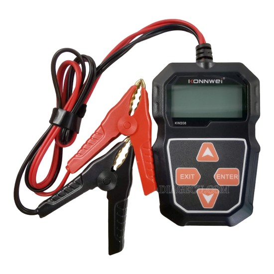 Konnwei KW208 12V Car Battery Tester 100 to 2000CCA Cranking Charging Circut Tester Battery Health Voltage Viewer Battery Repair Battery Analyzer Battery Tool Car Charging Scan Detection Tool