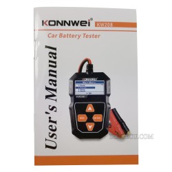 Konnwei KW208 12V Car Battery Tester 100 to 2000CCA Cranking Charging Circut Tester Battery Health Voltage Viewer Battery Repair Battery Analyzer Battery Tool Car Charging Scan Detection Tool