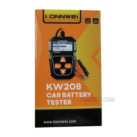 Konnwei KW208 12V Car Battery Tester 100 to 2000CCA Cranking Charging Circut Tester Battery Health Voltage Viewer Battery Repair Battery Analyzer Battery Tool Car Charging Scan Detection Tool
