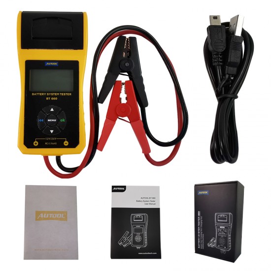 Autool BT660 Car Battery Tester 12V 24V Vehicle Auto Battery Tester Analyzer Diagnostic-tool with Thermal Printer Autool BT660 Car Battery Tester 12V 24V Vehicle Auto Battery Tester Analyzer Diagnostic-tool with Thermal Printer