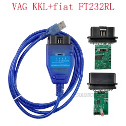 VAG KKL+Fiat ECU SCAN OBD2 Diagnostic Cable FTDI FT232RL with Switch for VW/AUDI/Seat/Skoda  Car Ecu Scan Tool For VAG KKL 409.1 Fiat ECUScan（GD)