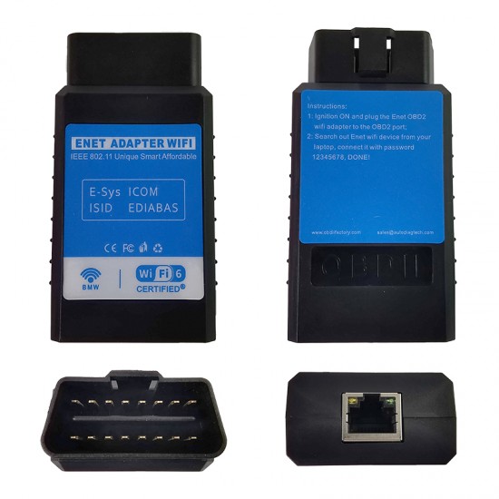 BMW Adapter wifi E-SYS ICOM ISID EDIABAS Enet Adapter Wifi OBD2 Coding Programming Tool OBD External Equipment For BMW F G I Series BMW Adapter wifi E-SYS ICOM ISID EDIABAS Enet Adapter Wifi OBD2 Coding Programming Tool OBD External Equipment For BMW F G I Series