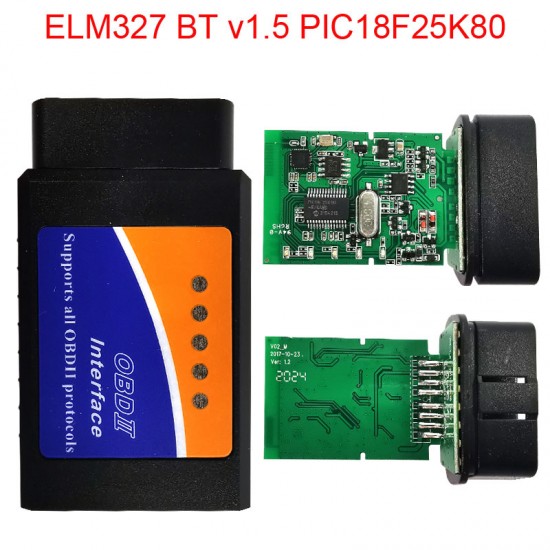 ELM327 Bluetooth v1.5 1PCB with PIC18F25K80 OBDII Car Code Reader V03H2D (CY) ELM327 Bluetooth v1.5 1PCB with PIC18F25K80 OBDII Car Code Reader V03H2D (CY)