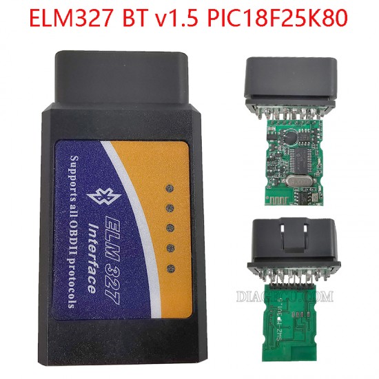 ELM327 Bluetooth v1.5 1PCB PIC18F25K80 OBDII Auto Diagnostic Tools ELM 327 OBD2 Engine Code Reader for Android/IOS/Windows (KS) ELM327 Bluetooth v1.5 1PCB PIC18F25K80 OBDII Auto Diagnostic Tools ELM 327 OBD2 Engine Code Reader for Android/IOS/Windows (KS)