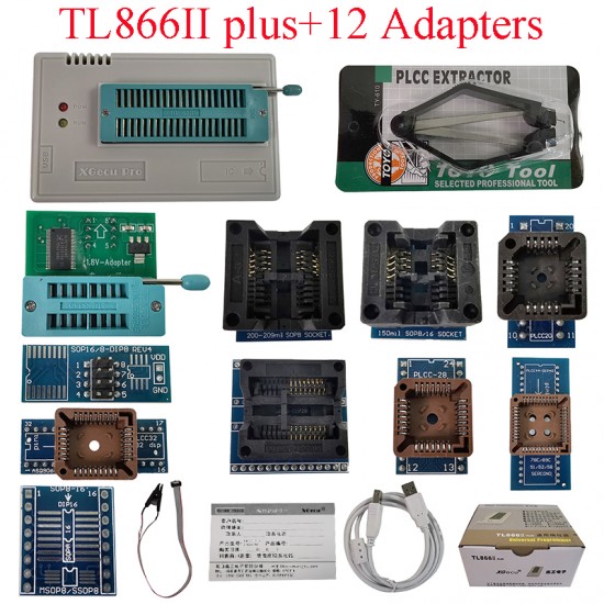 XGecu TL866II Plus Universal minipro programmer+12 adapters XGecu TL866II Plus Universal minipro programmer+12 adapters