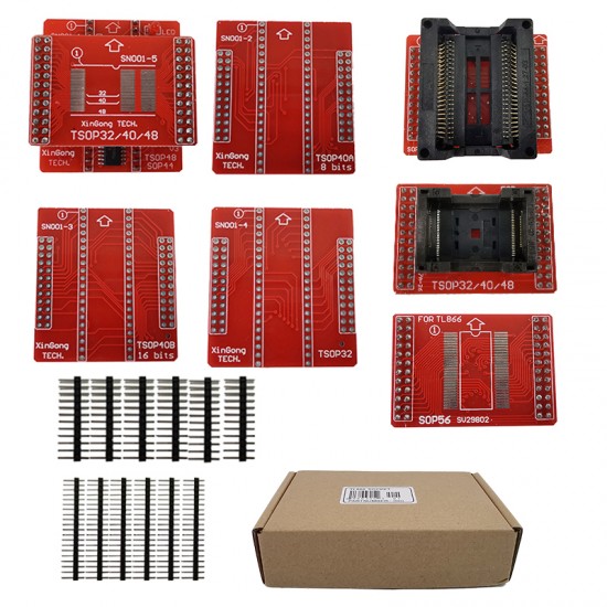 TSOP32 TSOP40 TSOP48 SOP44 SOP56 adapter 8pcs/set for Xgecu TL866II PLUS MiniProTL866A TL866CS USB Programmer TSOP32 TSOP40 TSOP48 SOP44 SOP56 adapter 8pcs/set for Xgecu TL866II PLUS MiniProTL866A TL866CS USB Programmer