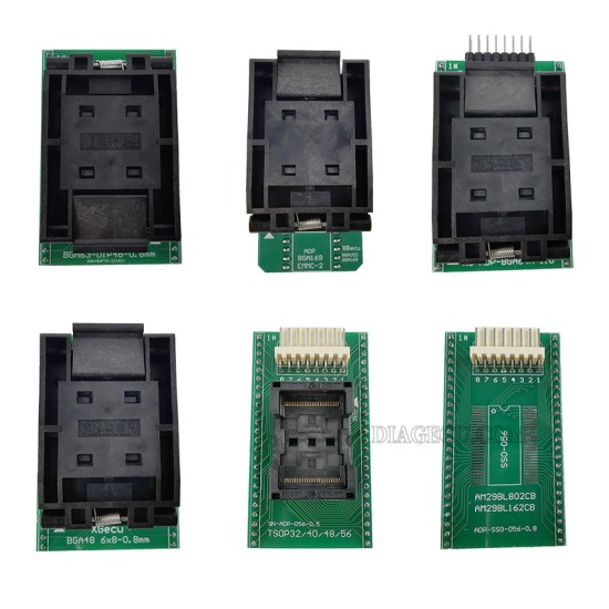 XGecu T56 Programmer with 6pcs Socket set for BGA48 /BGA63 /BGA64A /SOP56 /BGA169 EMMC153&169 /TSOP32 /40 /48 /56 XGecu T56 Programmer with 6pcs Socket set for BGA48 /BGA63 /BGA64A /SOP56 /BGA169 EMMC153&169 /TSOP32 /40 /48 /56