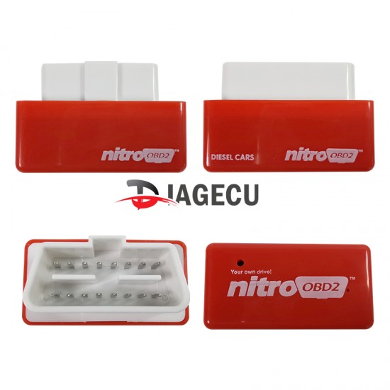 NitroOBD2 Plug red and Drive Performance Chip Tuning Box for Diesel Cars (L) NitroOBD2 Plug red and Drive Performance Chip Tuning Box for Diesel Cars (L)