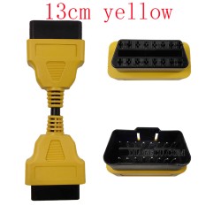 OBD2 16Pin Extension Cable adapter 13CM Male to Female OBDII Plug (Yellow）