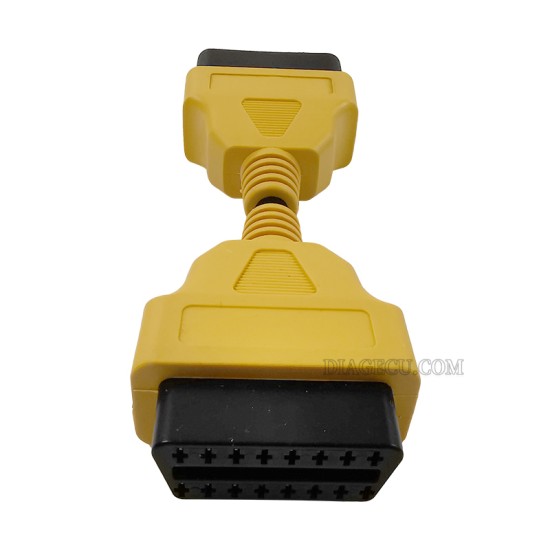 OBD2 16Pin Extension Cable adapter 13CM Male to Female OBDII Plug (Yellow）
