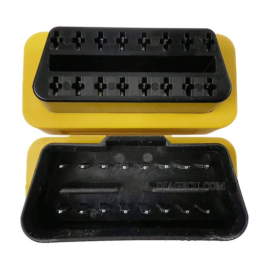 OBD2 16Pin Extension Cable adapter 13CM Male to Female OBDII Plug (Yellow）
