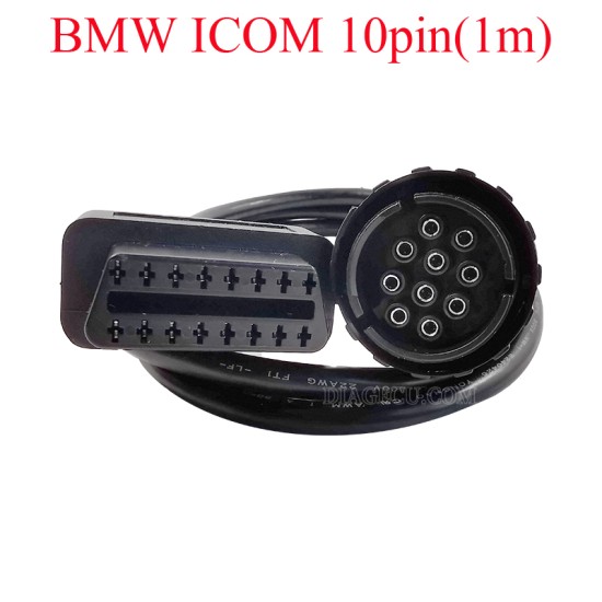BMW 10pin ICOM D Cable ICOM-D Motorcycles Motobikes 10 pin Adapter 10pin to 16pin OBD2 ICOM A2 Diagnostic Cable 1m (J)
