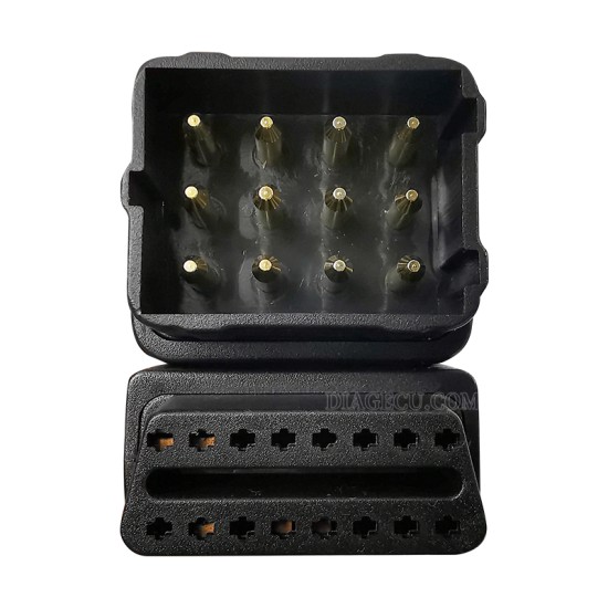 GAZ 12pin diesel Male to OBD2 16pin Female Adapter GAZ 12 pin truck Converter Extension Cable (T)