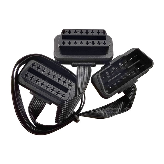 Flat 0.3m thin OBD2 16Pin Extension Connector Male To Dual Female Y Splitter Elbow OBDII Extender ELM327 Universal Noodle Extension Cable Adapter Flat 0.3m thin OBD2 16Pin Extension Connector Male To Dual Female Y Splitter Elbow OBDII Extender ELM327 Universal Noodle Extension Cable Adapter
