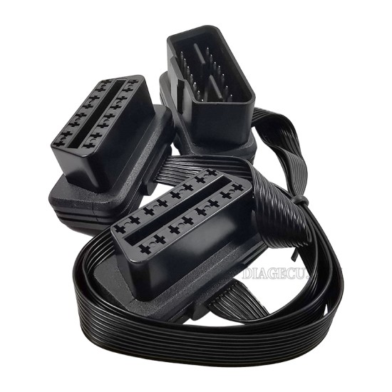 Flat 0.3m thin OBD2 16Pin Extension Connector Male To Dual Female Y Splitter Elbow OBDII Extender ELM327 Universal Noodle Extension Cable Adapter Flat 0.3m thin OBD2 16Pin Extension Connector Male To Dual Female Y Splitter Elbow OBDII Extender ELM327 Universal Noodle Extension Cable Adapter