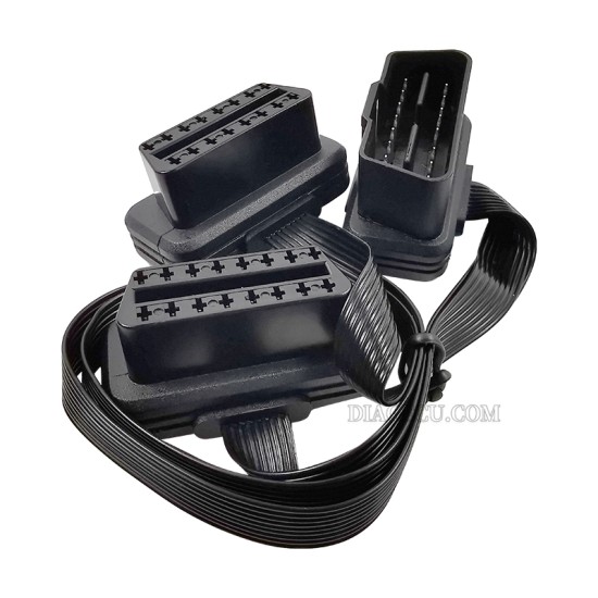 Flat 0.3m thin OBD2 16Pin Extension Connector Male To Dual Female Y Splitter Elbow OBDII Extender ELM327 Universal Noodle Extension Cable Adapter Flat 0.3m thin OBD2 16Pin Extension Connector Male To Dual Female Y Splitter Elbow OBDII Extender ELM327 Universal Noodle Extension Cable Adapter