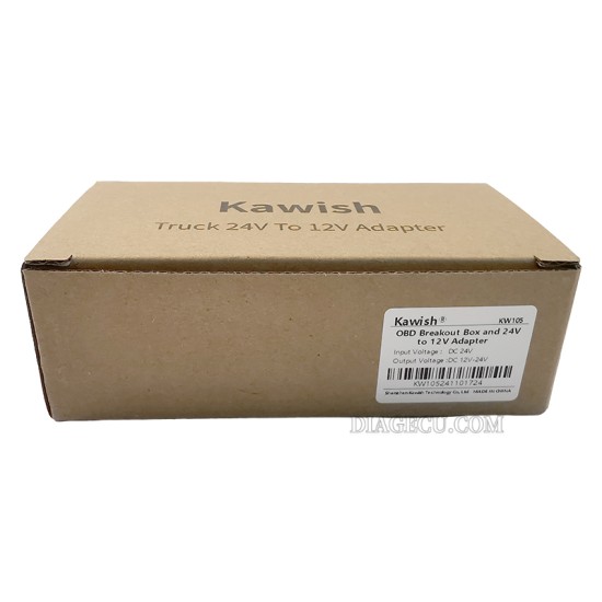 Kawish KW105 OBD Breakout Box and 24V to 12V Adapter Kawish Heavy Duty Truck adapter for Truck Converter Heavy Duty Vehicles
