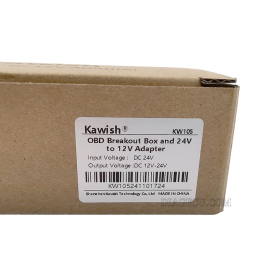 Kawish KW105 OBD Breakout Box and 24V to 12V Adapter Kawish Heavy Duty Truck adapter for Truck Converter Heavy Duty Vehicles