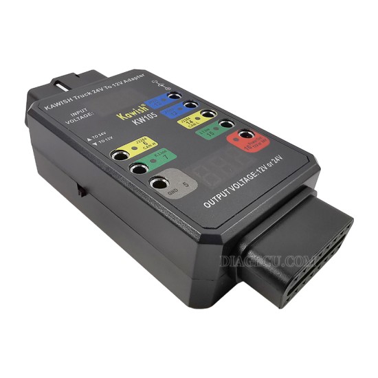 Kawish KW105 OBD Breakout Box and 24V to 12V Adapter Kawish Heavy Duty Truck adapter for Truck Converter Heavy Duty Vehicles