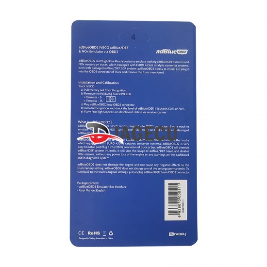 AdblueOBD2 Emulator for IVECO Trucks (MT) AdblueOBD2 Emulator for IVECO Trucks (MT)