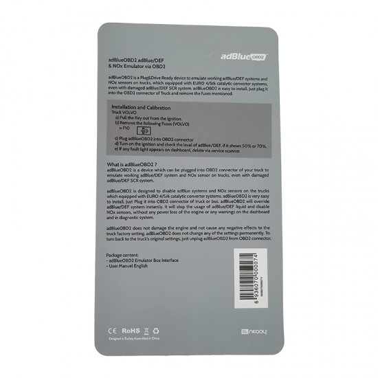 AdblueOBD2 Emulator for Volvo Trucks (MT) AdblueOBD2 Emulator for Volvo Trucks (MT)
