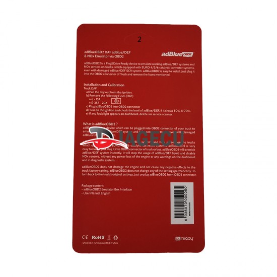 AdblueOBD2 Emulator for DAF Trucks (MT) AdblueOBD2 Emulator for DAF Trucks (MT)