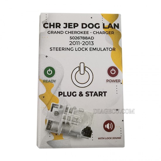 Chrysler Jeep Dodge Lancia Grand Cherokee Steering Lock Emulator Simulator with lock sound No Programming Plug and Start Chrysler Jeep Dodge Lancia Grand Cherokee Steering Lock Emulator Simulator with lock sound No Programming Plug and Start