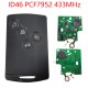 Renault Megane Smart Card 4 buttons ID46 PCF7952 433MHz Smart card with VA2 Emergency Insert Blade (without logo) (BY) Renault Megane Smart Card 4 buttons ID46 PCF7952 433MHz Smart card with VA2 Emergency Insert Blade (without logo) (BY)
