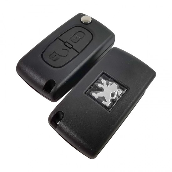 Peugeot 2 button flip remote key 433MHZ PCF7961 chip with HU83 blade ASK CE0536 Peugeot 2 button flip remote key 433MHZ PCF7961 chip with HU83 blade ASK CE0536
