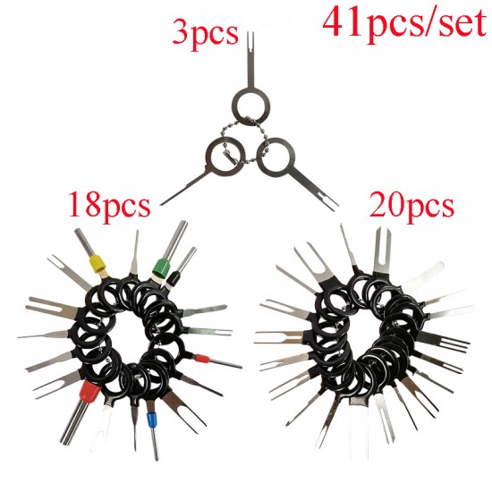 Car Terminal Removal Tool 41pcs/set Wire Plug Connector Extractor Puller Release Pin Extractor Kit For CarPlug Repair Tool Car Terminal Removal Tool 41pcs/set Wire Plug Connector Extractor Puller Release Pin Extractor Kit For CarPlug Repair Tool