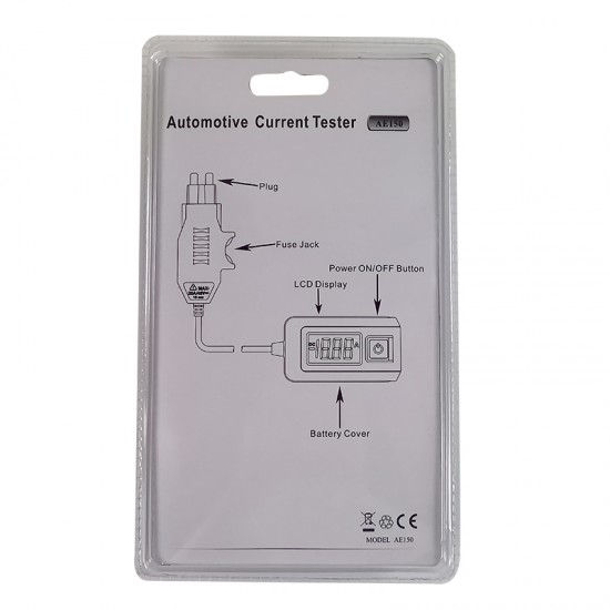 Auto Current Tester 12V AE150 Multimeter Lamp Car Repair tool By Fuse Diagnostic Tool 12V 23A Measurement range 0.01A-19.99A Auto Current Tester 12V AE150 Multimeter Lamp Car Repair tool By Fuse Diagnostic Tool 12V 23A Measurement range 0.01A-19.99A