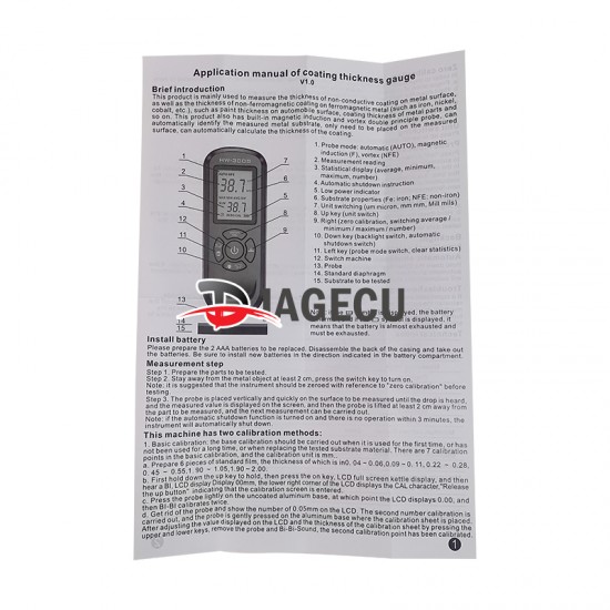HW-300S digital Backlight LCD Film Thickness Meter Car Paint Thickness Tester Coating Thickness Gauge HW-300S Measuring Tool HW-300S digital Backlight LCD Film Thickness Meter Car Paint Thickness Tester Coating Thickness Gauge HW-300S Measuring Tool