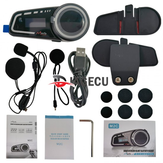 MAXTO M2C 1000M Motorcycle Helmet Bluetooth Intercom Headset With LCD Display 6 Riders Wireless Group Interphone MAXTO M2C 1000M Motorcycle Helmet Bluetooth Intercom Headset With LCD Display 6 Riders Wireless Group Interphone