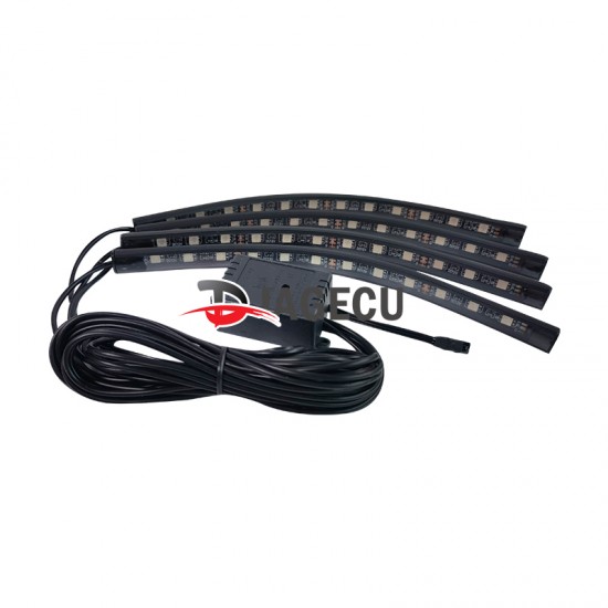 Car RGB LED Strip 4*12pcs SMD 5050 10W Car Interior Decorative Atmosphere Strip Auto RGB Pathway Floor Light Remote Control 12V Car RGB LED Strip 4*12pcs SMD 5050 10W Car Interior Decorative Atmosphere Strip Auto RGB Pathway Floor Light Remote Control 12V