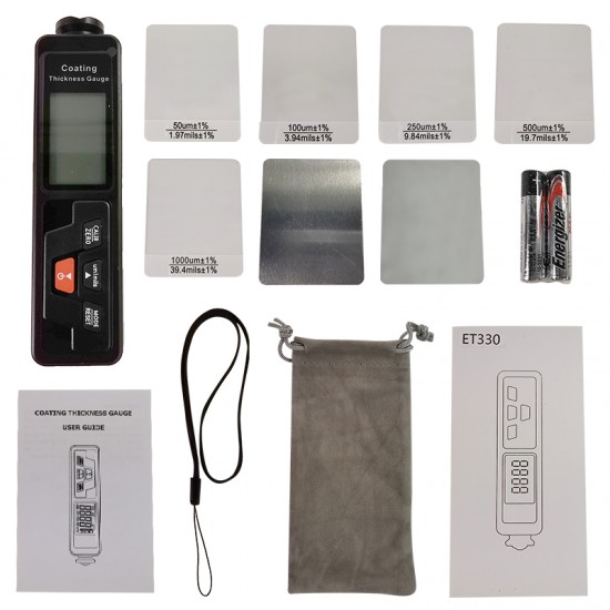 ET330+ZN Car Paint Thickness Gauge Portable Coating Thickness Gauge for Car 0-1500um Fe & NFe Coating Tester Meter ET330+ZN Car Paint Thickness Gauge Portable Coating Thickness Gauge for Car 0-1500um Fe & NFe Coating Tester Meter