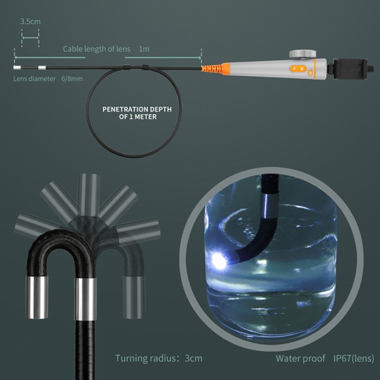 AGC-180 6mm IP67 Waterproof HD Imaging Sensor Ergonomic for Scientific Experiments for Car Industrial Endoscope Borescope Set AGC-180 6mm IP67 Waterproof HD Imaging Sensor Ergonomic for Scientific Experiments for Car Industrial Endoscope Borescope Set