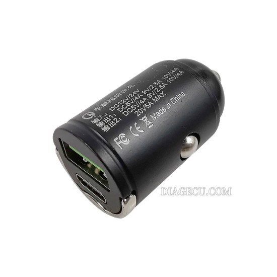 Mini Car Charger Lighter Fast Charging 100w Pd Usb Type C Invisible Metal Charger Mini Car Charger Lighter Fast Charging 100w Pd Usb Type C Invisible Metal Charger