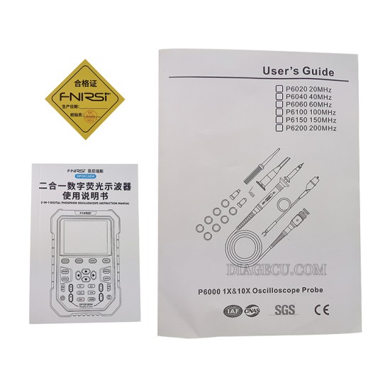 Fnirsi DPOX180H Handheld Dual Channel Digital Oscilloscope 180MHz-3DB 2 In 1 Function Signal Generator Fluorescence Display ZOOM+EU adapter (Blue) Fnirsi DPOX180H Handheld Dual Channel Digital Oscilloscope 180MHz-3DB 2 In 1 Function Signal Generator Fluorescence Display ZOOM+EU adapter (Blue)