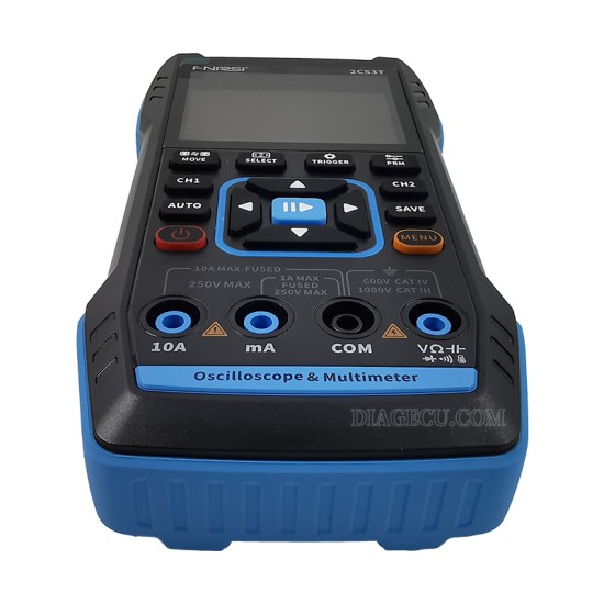 Fnirsi 2C53T Upgrade Handheld Digital 3in1 Oscilloscope Multimeter Signal Generator 50MHz Bandwidth 250MS Rate Dual Channel 20000 Counts Automotive Tool