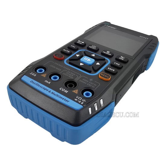 Fnirsi 2C53T Upgrade Handheld Digital 3in1 Oscilloscope Multimeter Signal Generator 50MHz Bandwidth 250MS Rate Dual Channel 20000 Counts Automotive Tool