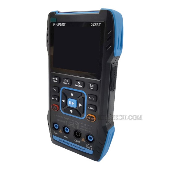 Fnirsi 2C53T Upgrade Handheld Digital 3in1 Oscilloscope Multimeter Signal Generator 50MHz Bandwidth 250MS Rate Dual Channel 20000 Counts Automotive Tool