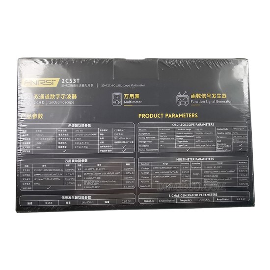 Fnirsi 2C53T Upgrade Handheld Digital 3in1 Oscilloscope Multimeter Signal Generator 50MHz Bandwidth 250MS Rate Dual Channel 20000 Counts Automotive Tool